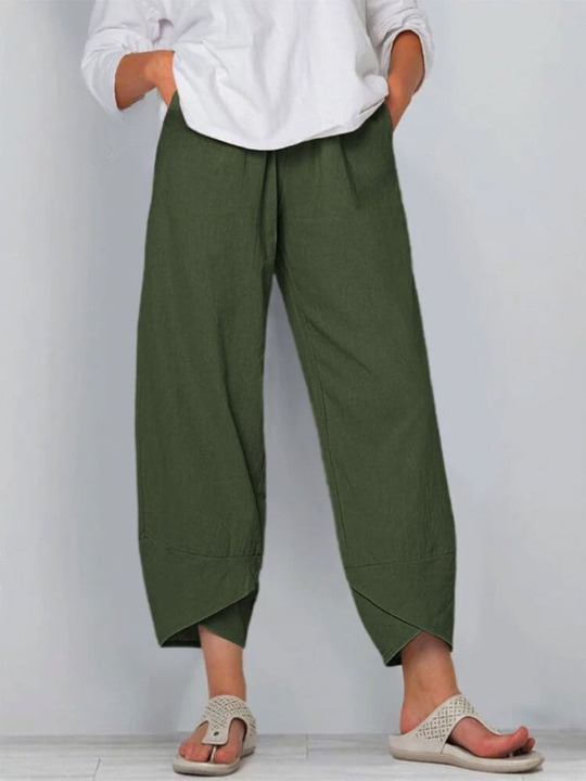 Women's Linen Summer Pants - Lightweight Relaxed Fit