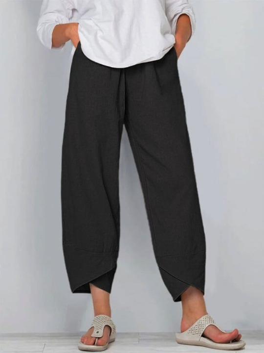 Women's Linen Summer Pants - Lightweight Relaxed Fit