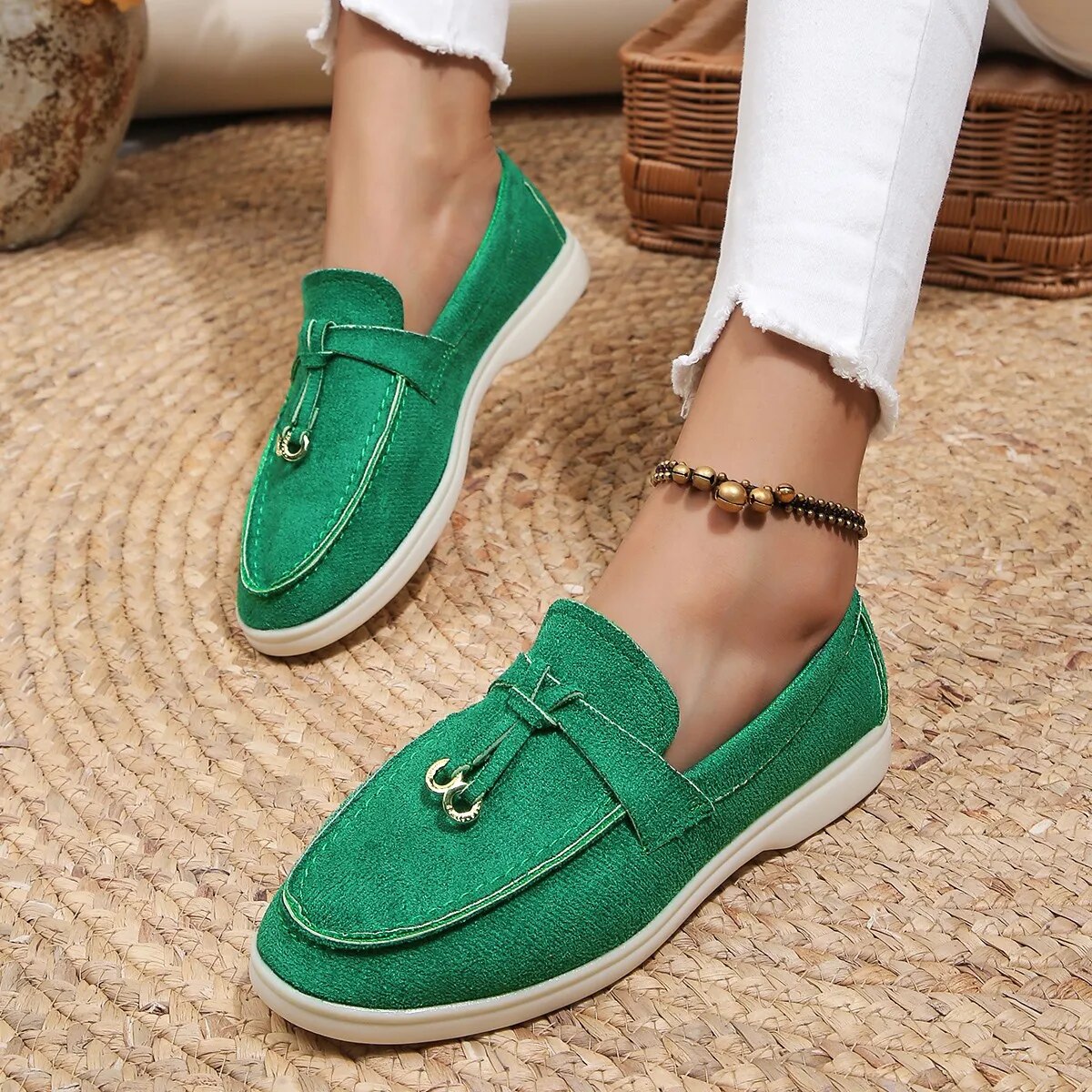 Women's Loafers | Comfortable | Slip-On | Multi-Color | Autumn - Sage