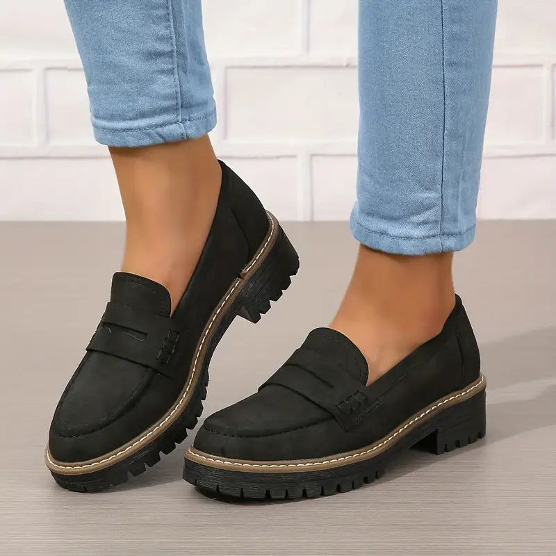 Women's Loafers | Elegant Slip-On | Autumn - Black