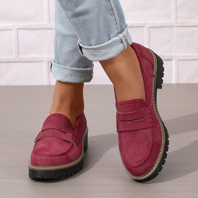 Women's Loafers | Elegant Slip-On | Autumn - Red