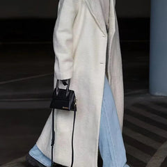 Women's Long Coat | Lapel Collar | Button | Winter