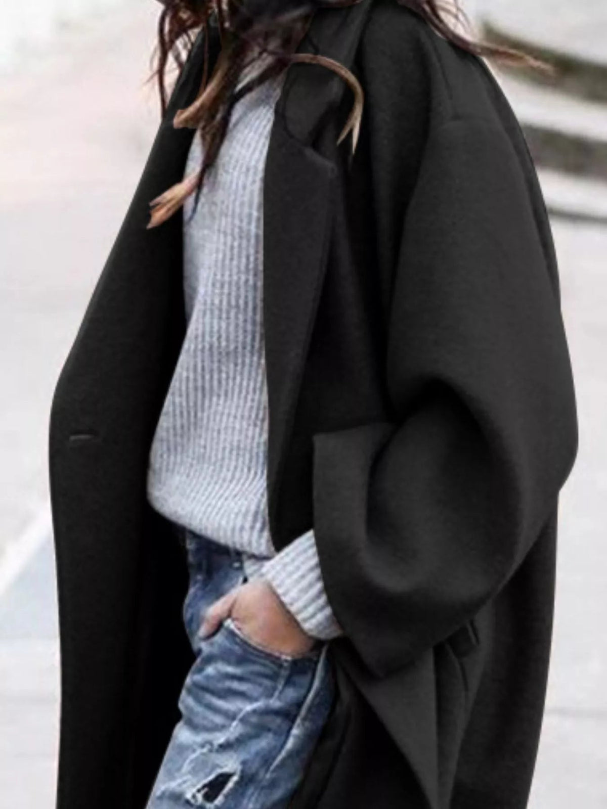 Women's Long Coat | Oversized | Open Front | Winter