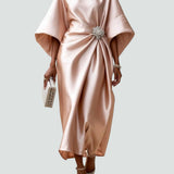 Women's Long Elegant Dress - Timeless Formal Gown | Autumn - Beige