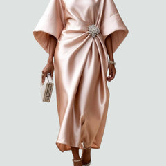 Women's Long Elegant Dress - Timeless Formal Gown | Autumn - Beige