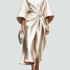 Women's Long Elegant Dress - Timeless Formal Gown | Autumn - Khaki