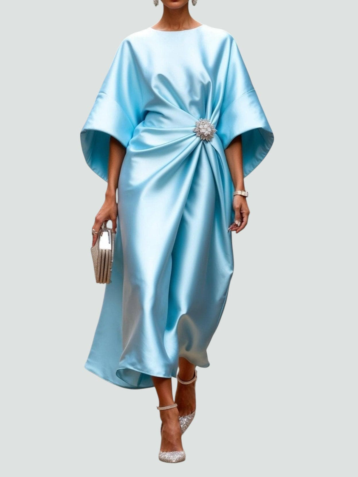 Women's Long Elegant Dress - Timeless Formal Gown | Autumn - Light Blue