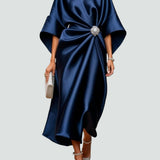 Women's Long Elegant Dress - Timeless Formal Gown | Autumn - Navy