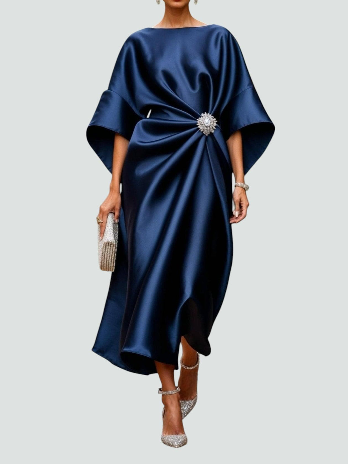 Women's Long Elegant Dress - Timeless Formal Gown | Autumn - Navy