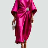 Women's Long Elegant Dress - Timeless Formal Gown | Autumn - Pink