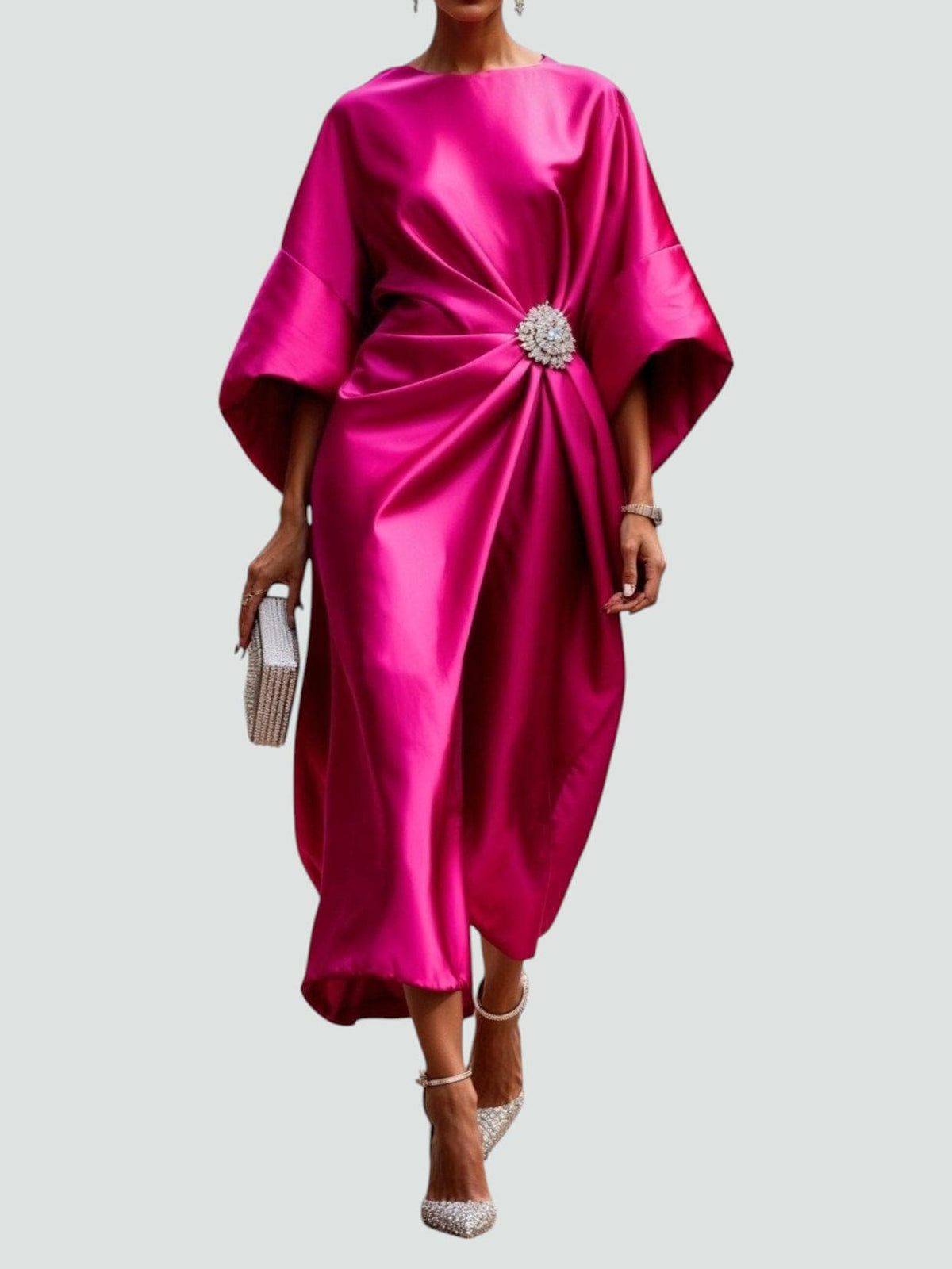Women's Long Elegant Dress - Timeless Formal Gown | Autumn - Pink