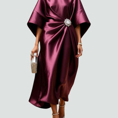 Women's Long Elegant Dress - Timeless Formal Gown | Autumn - Red