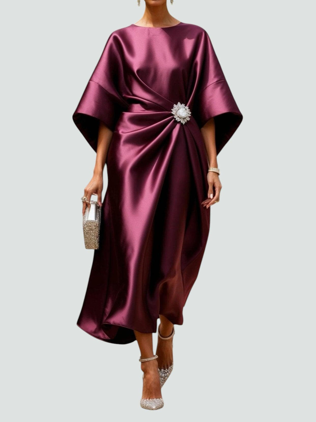 Women's Long Elegant Dress - Timeless Formal Gown | Autumn - Red