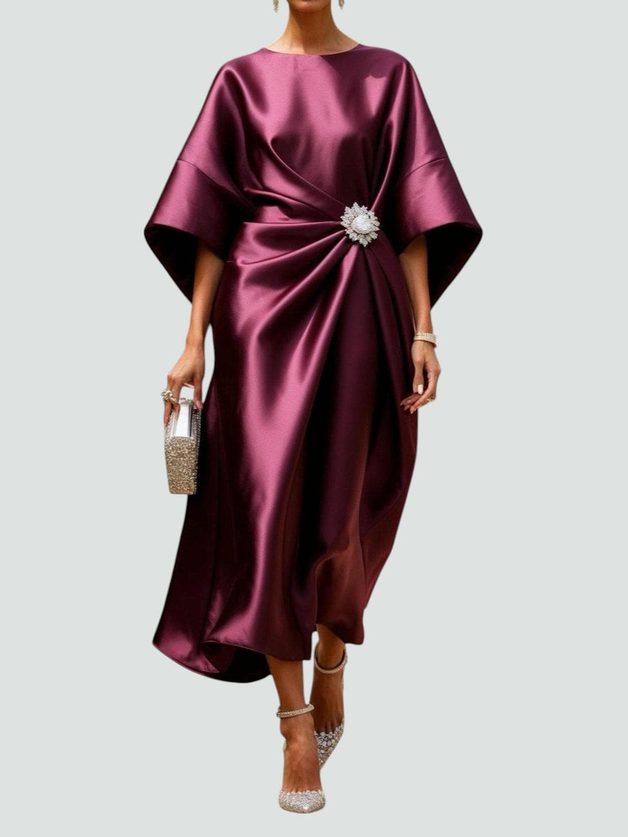 Women's Long Elegant Dress - Timeless Formal Gown | Autumn - Red