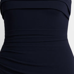 Women's Long Evening Dress | Strapless | Ruched | Winter