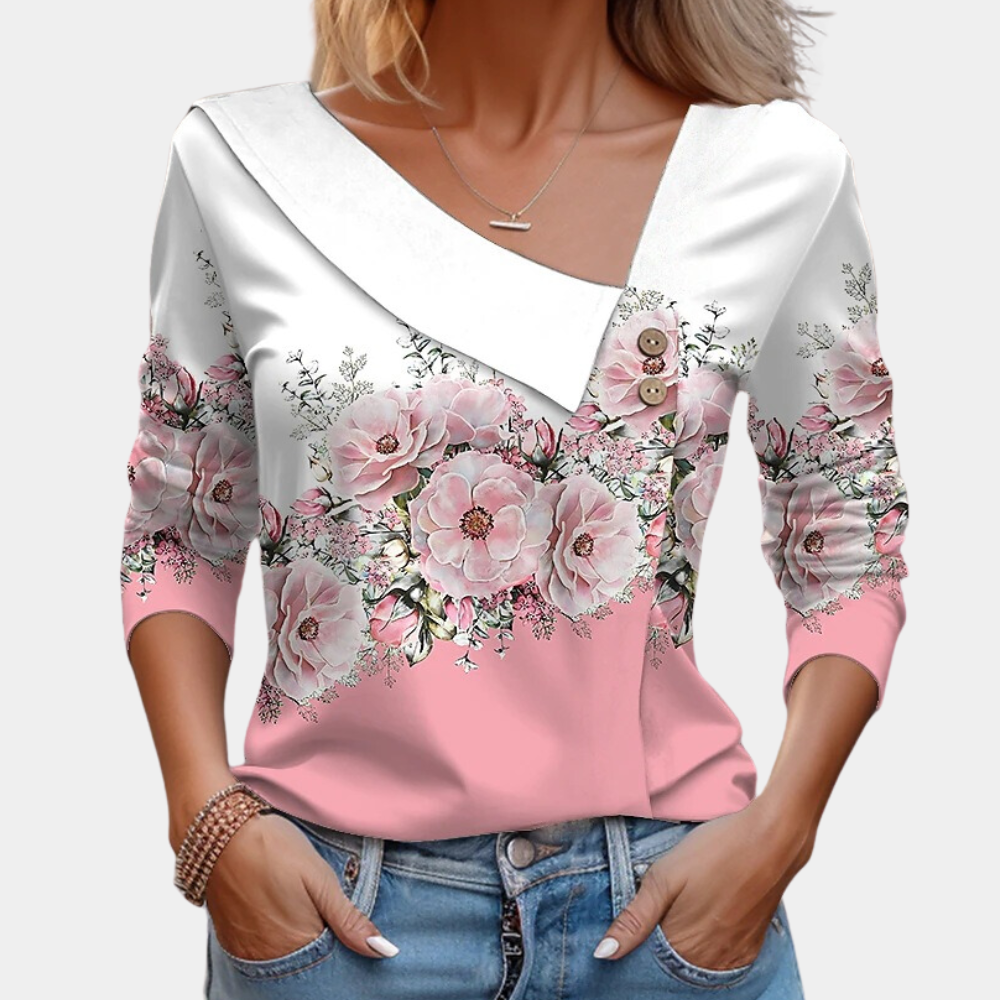 Women's Longsleeve Top | Embellished | Casual | Autumn - Rose