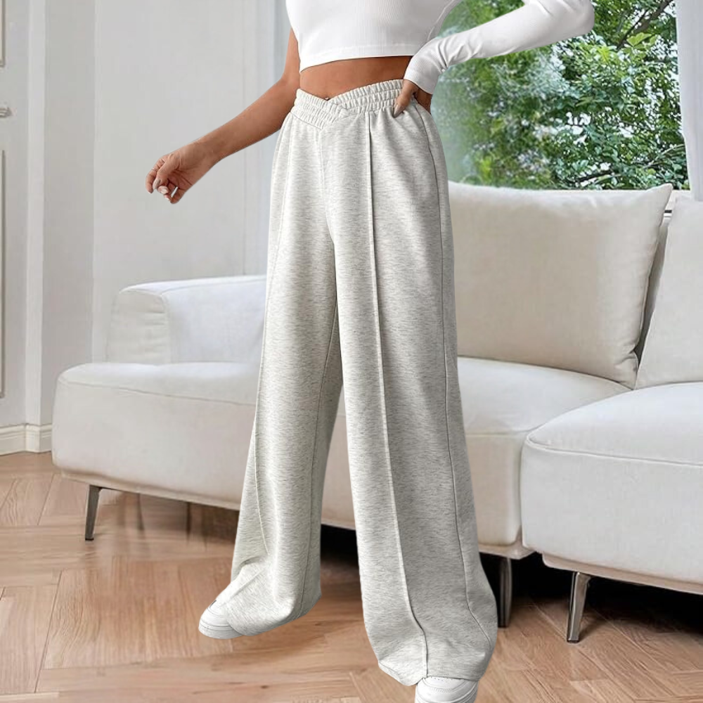 Women's Lounge Pants | Wide Leg | Autumn - Light Gray