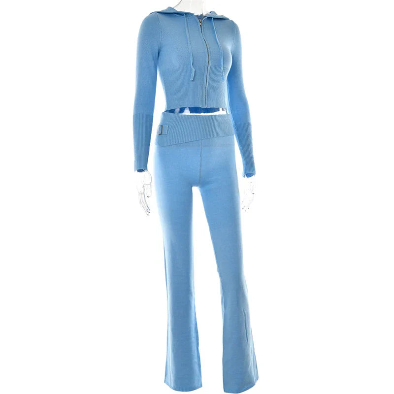 Women's Lounge Set | Hoodie & Flared Pants | Soft | Autumn