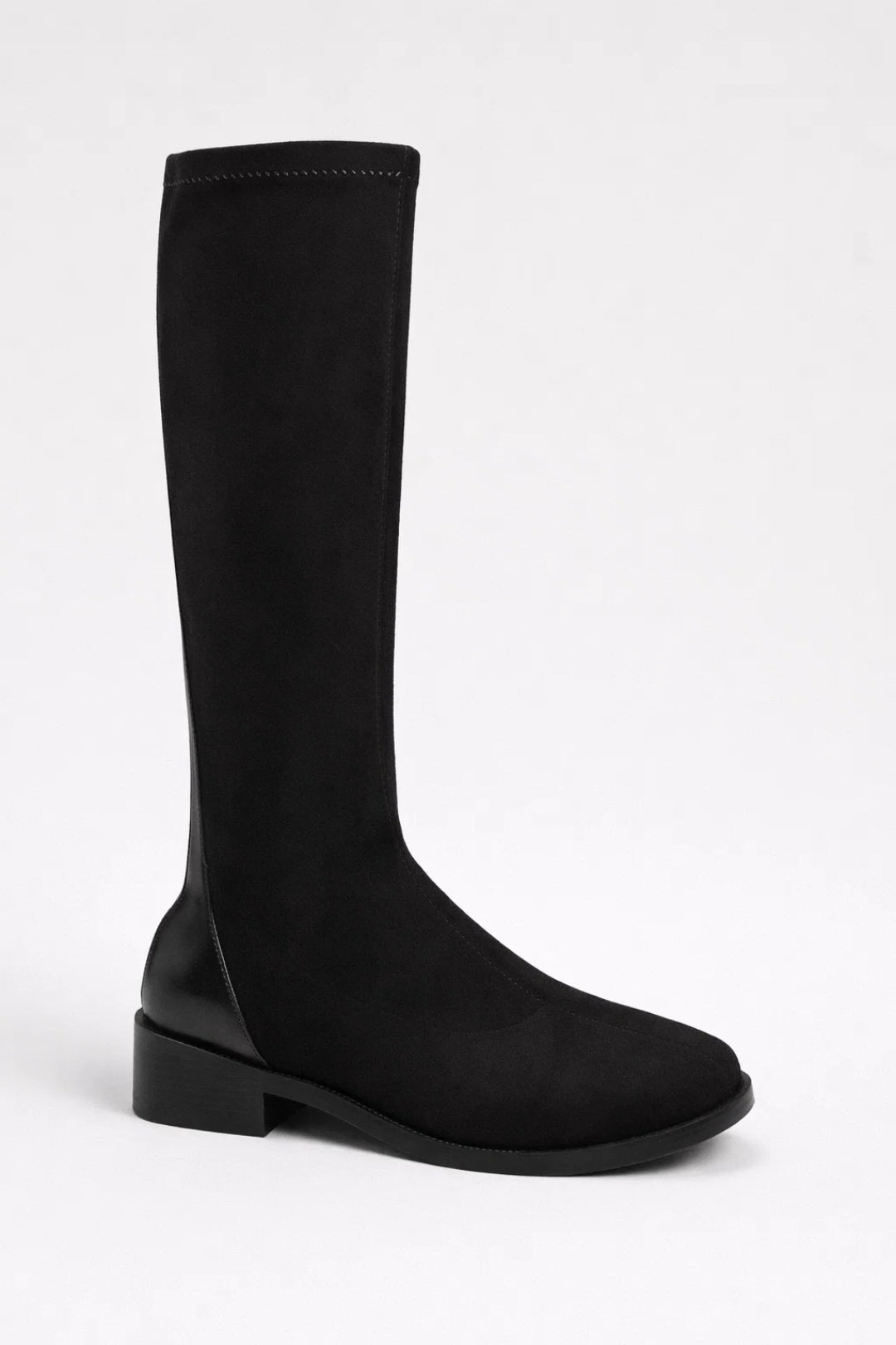 Women's Low Heel Boots | Knee-High | Autumn - Black