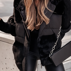 Women's Luxe Winter Jacket | Puffer Insulated | - Black