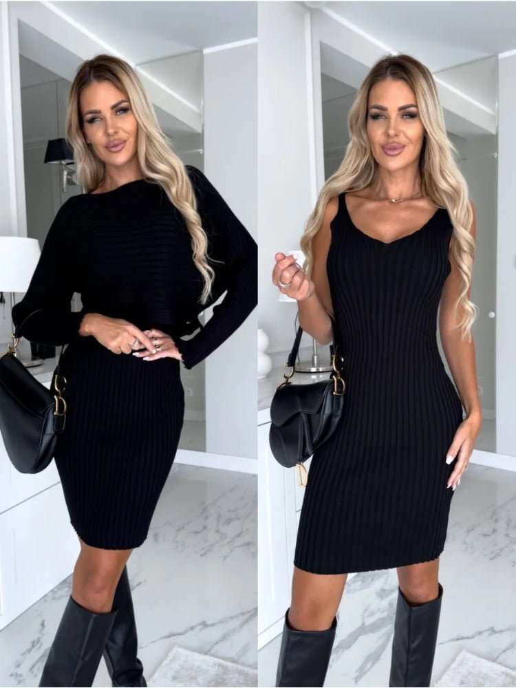 Women's Luxury Autumn Set | Cozy Knit | Autumn - Black