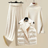 Women's Luxury Knit Winter Set | Turtleneck & Vest | Elegant - Multi