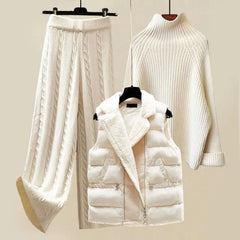 Women's Luxury Knit Winter Set | Turtleneck & Vest | Elegant - Multi