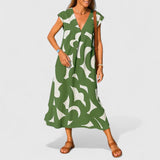 Women's Maxi Dress - Elegant Floor-Length Evening Gown | Summer - Green