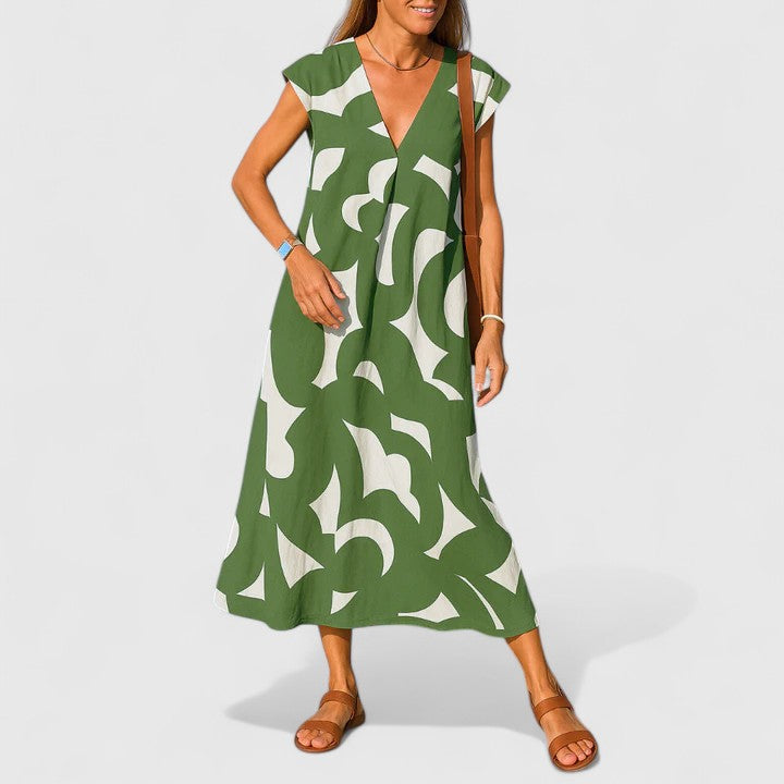 Women's Maxi Dress - Elegant Floor-Length Evening Gown | Summer - Green