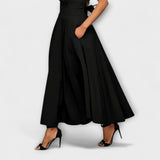 Women's Maxi Skirt - Elegant Floor-Length Design | Autumn - Black