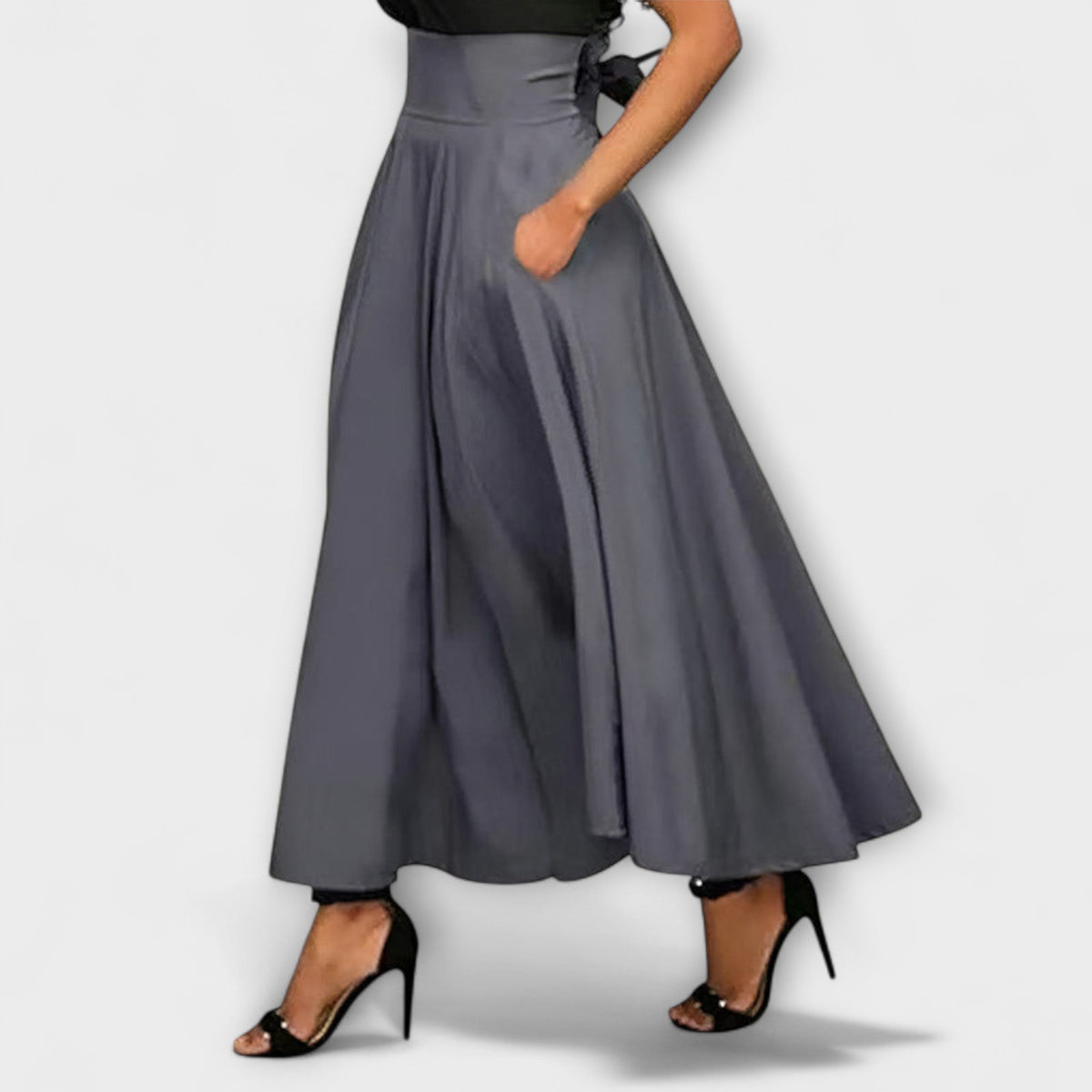 Women's Maxi Skirt - Elegant Floor-Length Design | Autumn - Gray