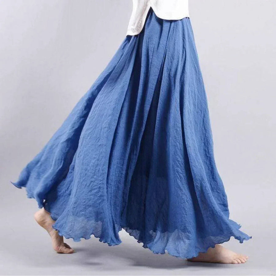 Women's Maxi Skirt | Flared | High Waist | Summer - Blue