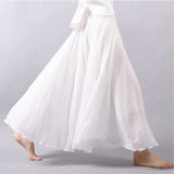 Women's Maxi Skirt | Flared | High Waist | Summer - White