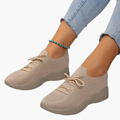 Women's Mesh Sneakers | Lace-Up | Breathable | Summer - Beige
