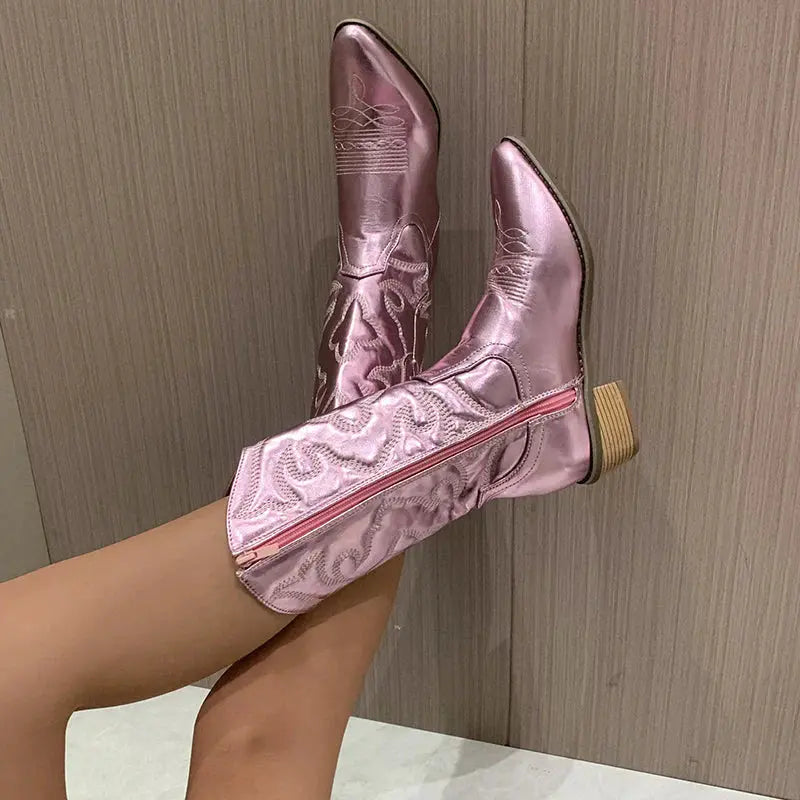 Women's Metallic Cowboy Boots | Dressy | Winter