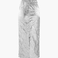 Women's Metallic Midi Skirt | High Waist Gold | Glamorous | Winter