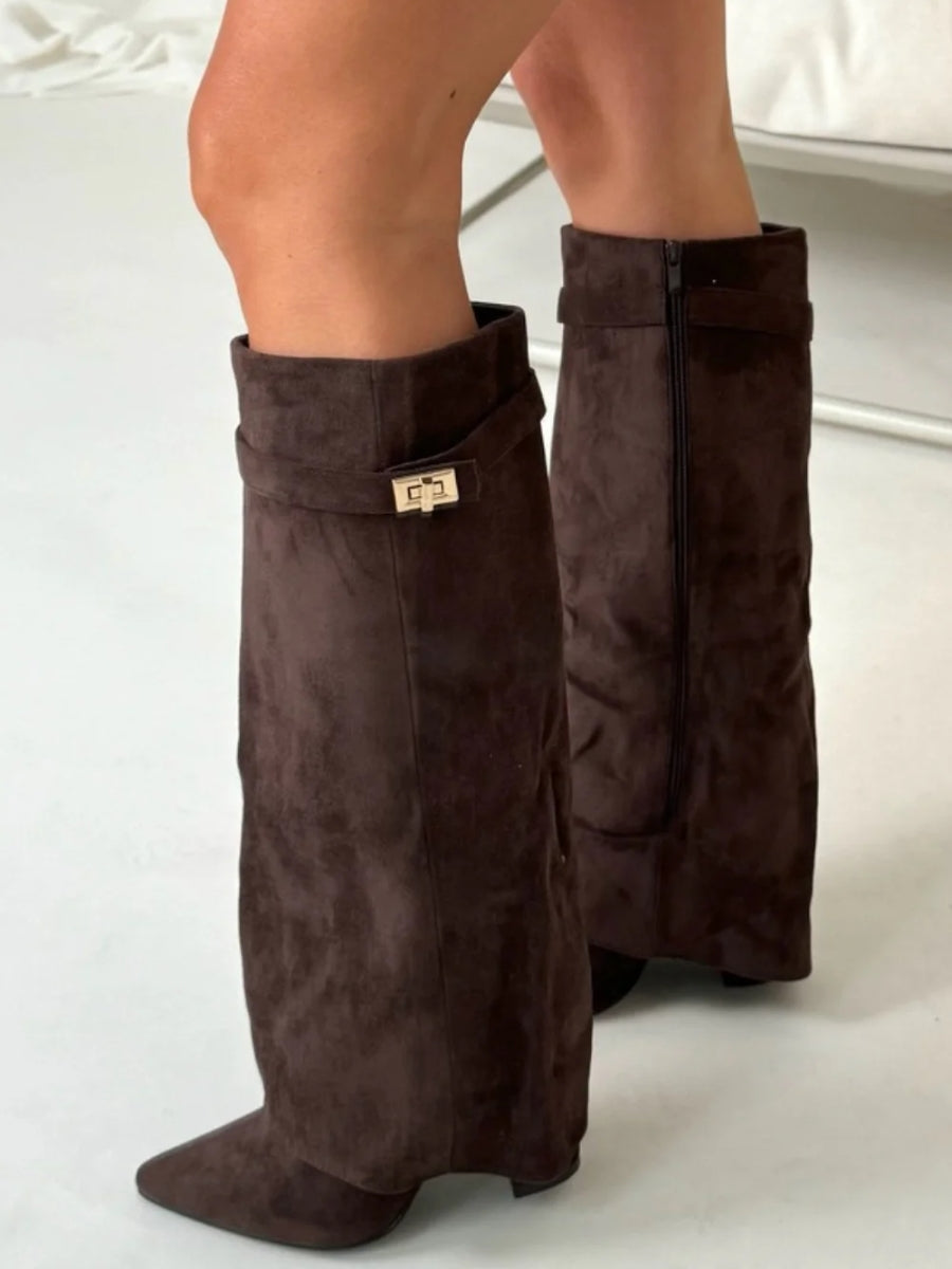 Women's Mid-Calf Boots | Suede Elegance | Autumn