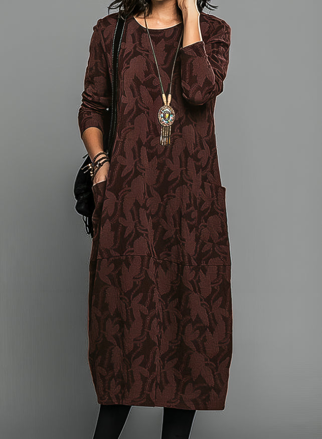Women's Midi Dress | Bohemian | Summer - Wine