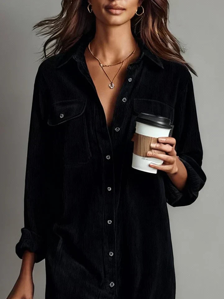 Women's Midi Dress | Button Front | Autumn