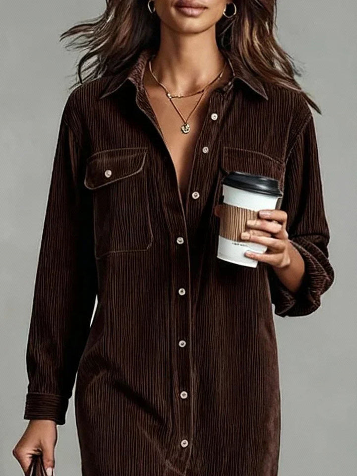 Women's Midi Dress | Button Front | Autumn