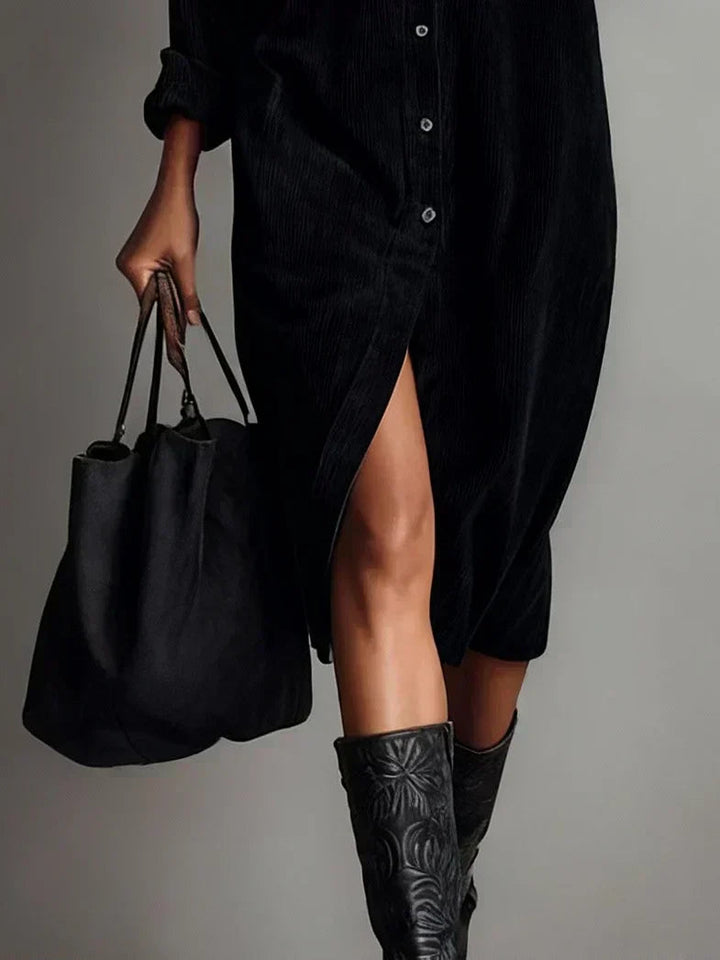 Women's Midi Dress | Button Front | Autumn