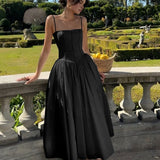 Women's Midi Dress | Cotton Blend | Summer - Black