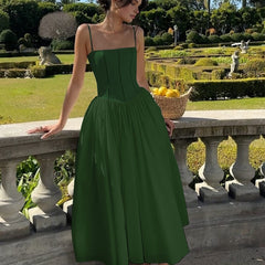Women's Midi Dress | Cotton Blend | Summer - Green