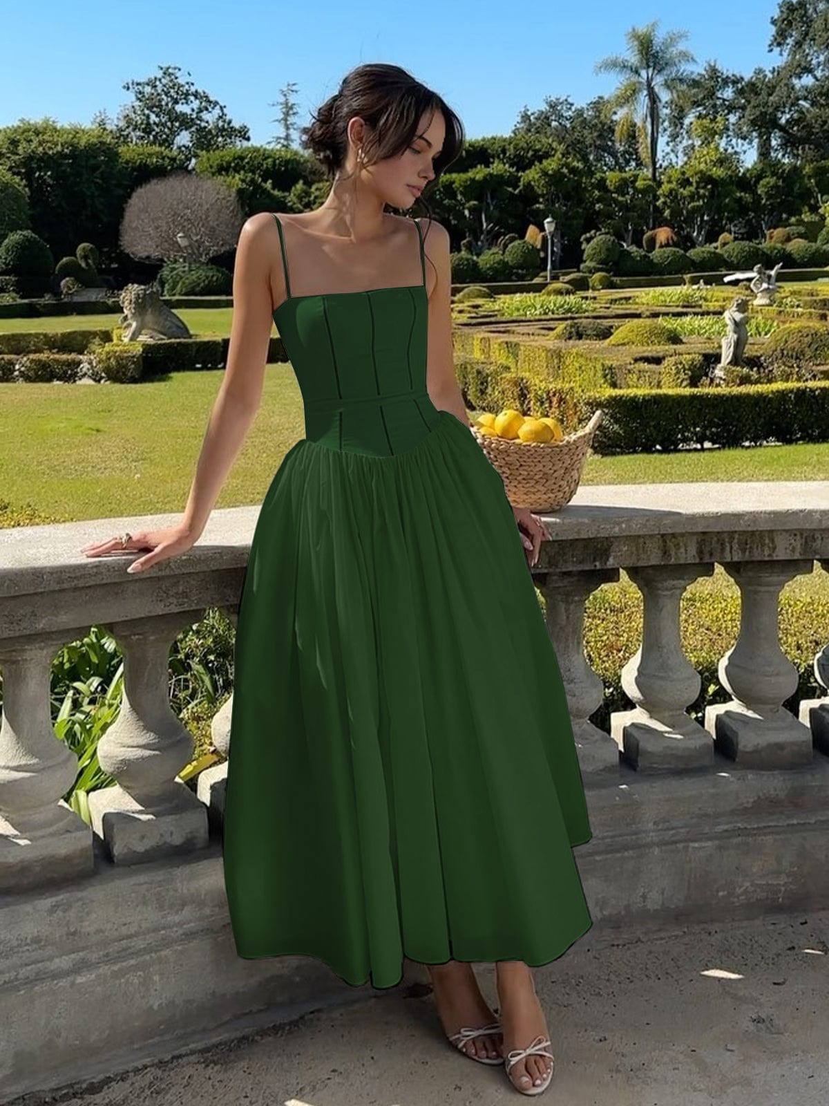 Women's Midi Dress | Cotton Blend | Summer - Green