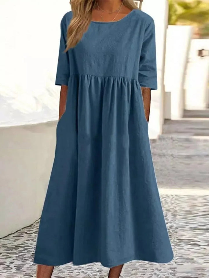 Women's Midi Dress | Elegant | Slip-On | Summer - Blue