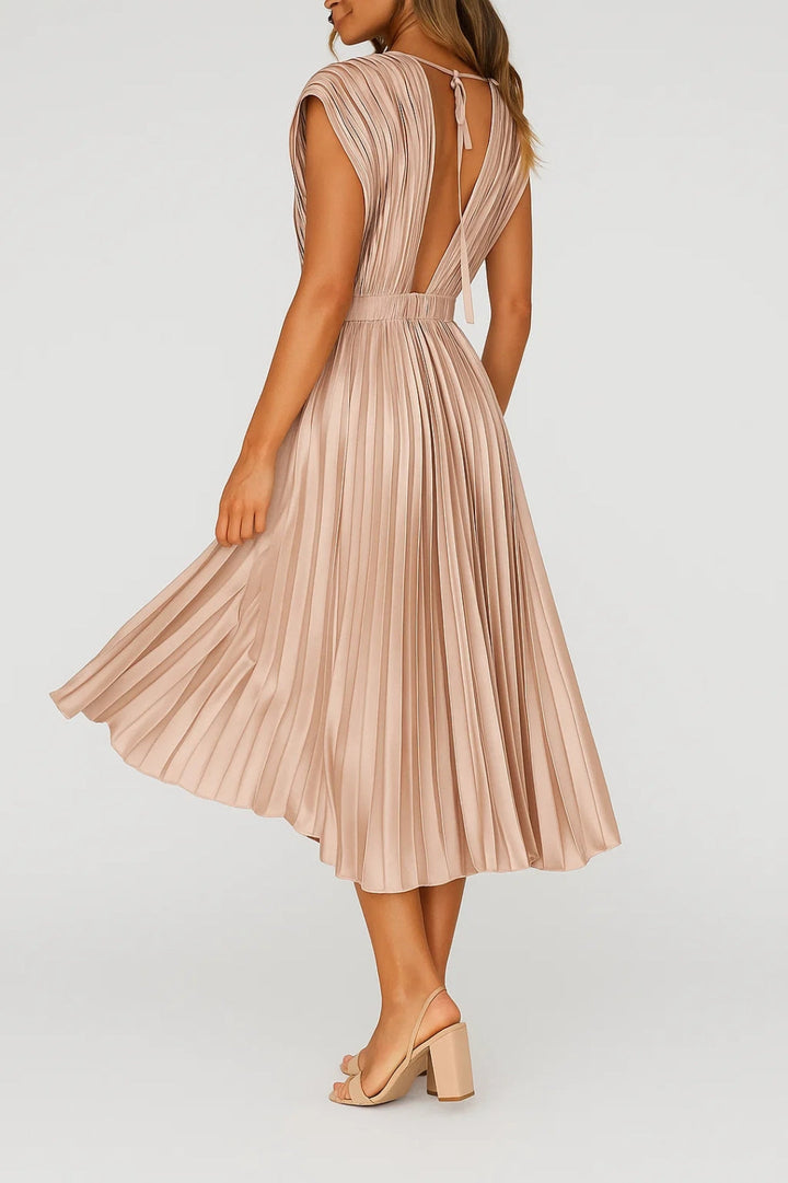Women's Midi Dress | Elegant V-Neck | Refined | Summer