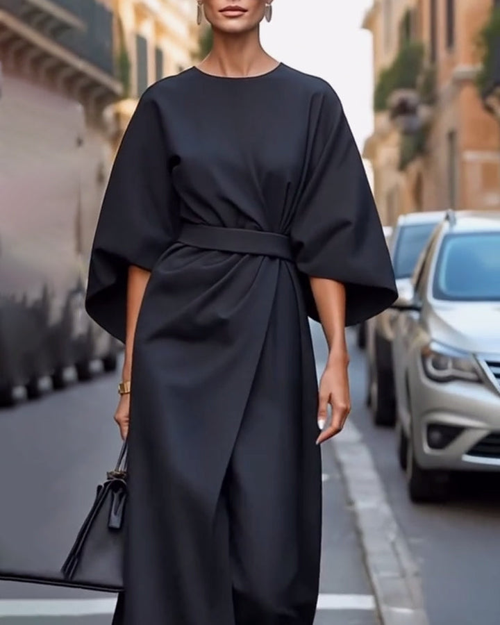 Women's Midi Dress | Elegant | With Belt | Autumn
