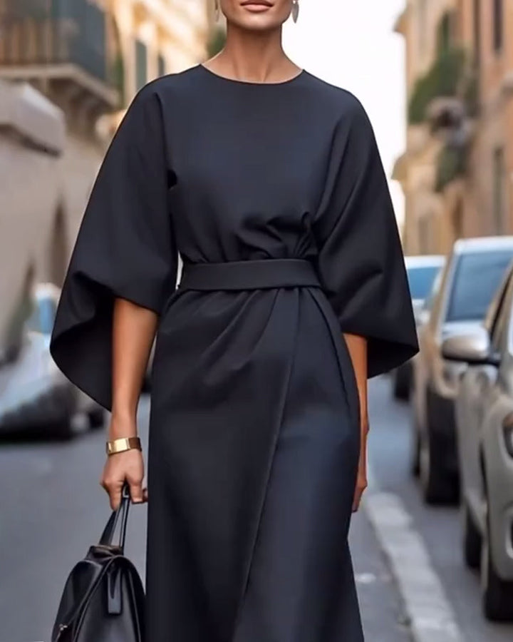 Women's Midi Dress | Elegant | With Belt | Autumn