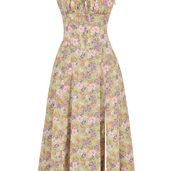 Women's Midi Dress | Floral Print | A-Line | Side Slit | Summer