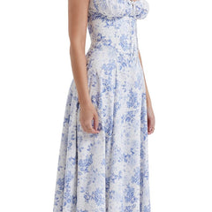Women's Midi Dress | Floral Print | A-Line | Side Slit | Summer